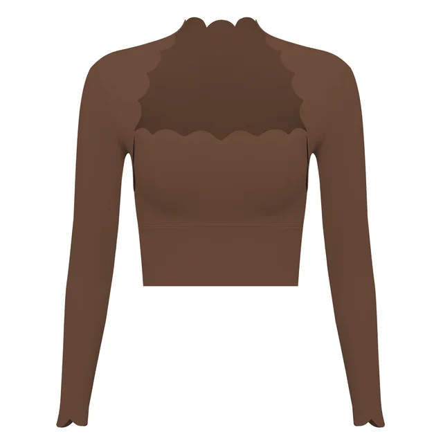 Tight Top Pilates Sports Yoga Jacket Roasted Cocoa Long - Shop at LoveMi