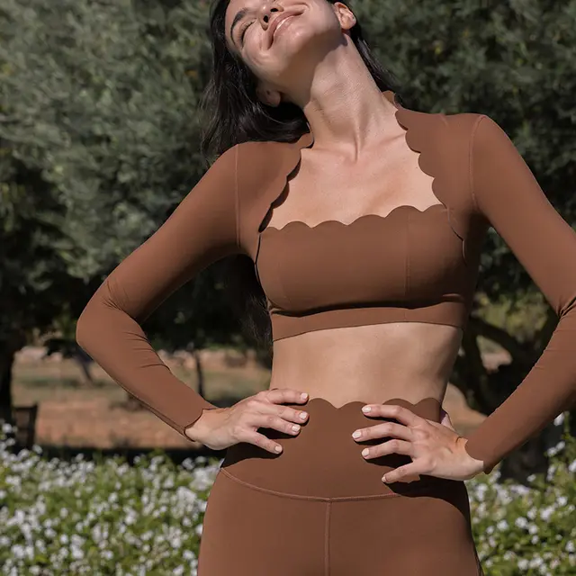 Tight Top Pilates Sports Yoga Jacket Roasted Cocoa Short - Shop at LoveMi