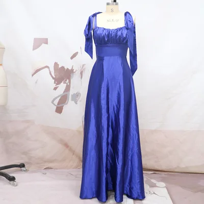 Fashion Sleeveless Camisole Gown Bridesmaid Evening Dress Dress Women Blue - Shop at LoveMi