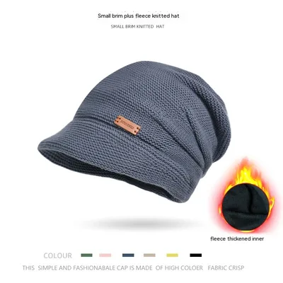 Fleece lined Pile Heap Cap Female Outdoor Keep Warm Pullover Hat Confinement Cap Dark Gray - Shop at LoveMi
