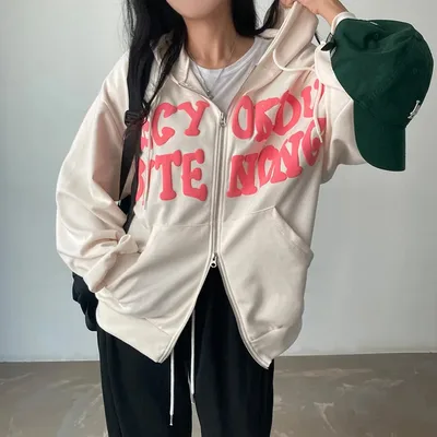 Sweater Coat Women's Spring Autumn And Winter Leisure Fleece Zipper Cardigan 50330Thin Style In Beige - Shop at LoveMi