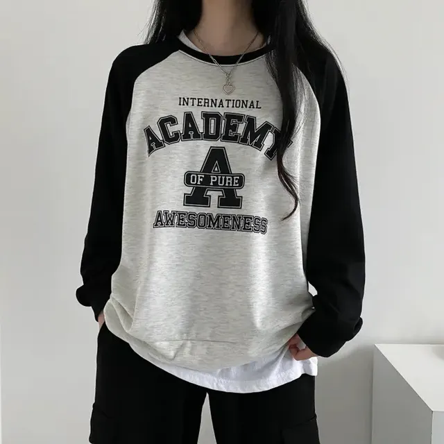 Women's Patchwork Pattern Sweater Springautumnwinter Korean Style Fleece lined Gray Thin - Shop at LoveMi