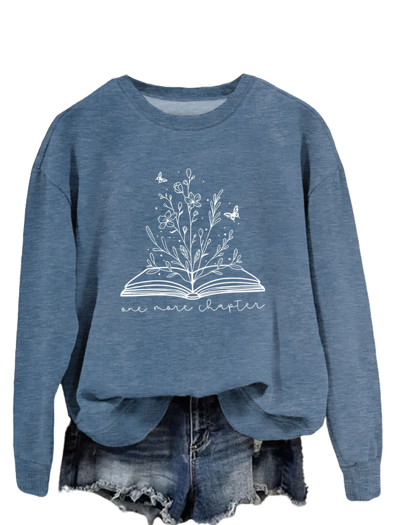 Round Neck Simple Women's Long Sleeve Letter Loose Sweatshirt - 17 Colors
