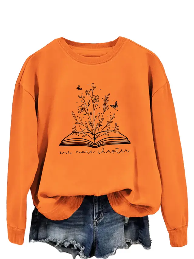 Round Neck Simple Women's Long Sleeve Letter Loose Sweatshirt 2 Colors - Shop at LoveMi