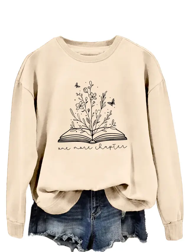 Round Neck Simple Women's Long Sleeve Letter Loose Sweatshirt 4 Colors - Shop at LoveMi