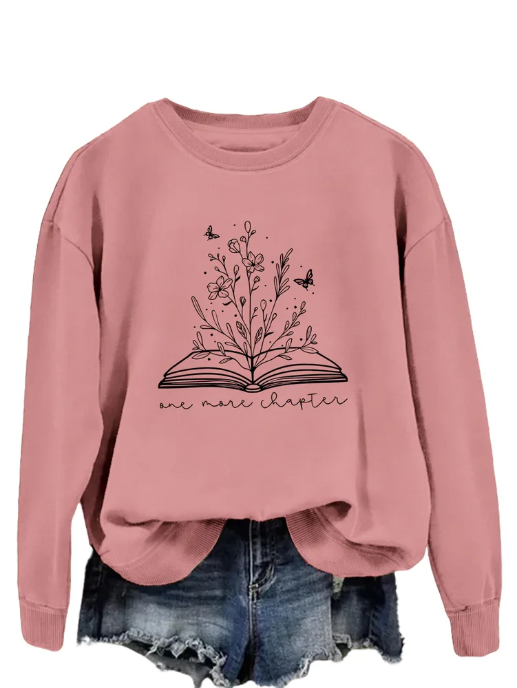 Round Neck Simple Women's Long Sleeve Letter Loose Sweatshirt Color - Shop at LoveMi