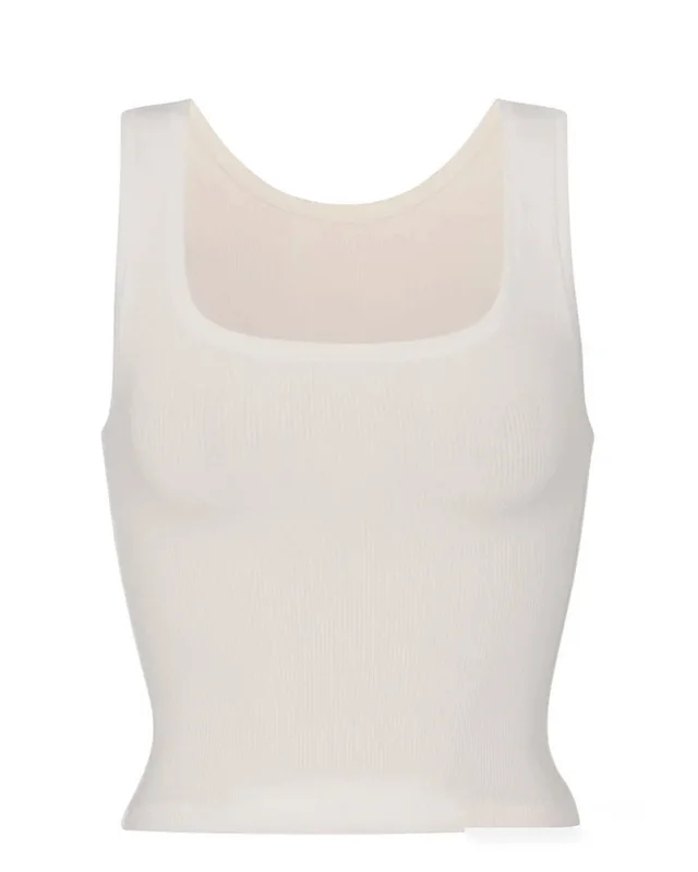 Stretch Slim fit Short Sleeveless Top Vest For Women White - Shop at LoveMi