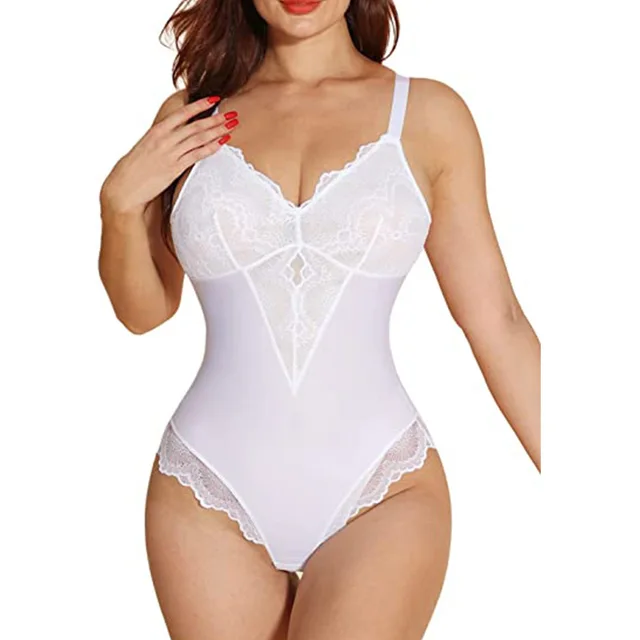 V neck Lace Sling Jumpsuit Women White - Shop at LoveMi