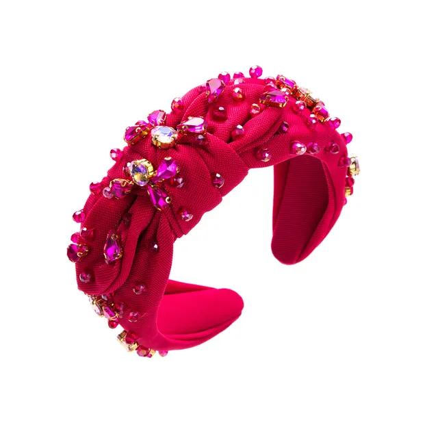 Fashionable All match Diamond embedded High grade Headband Elegant Wide brimmed Knotted Rose - Shop at LoveMi