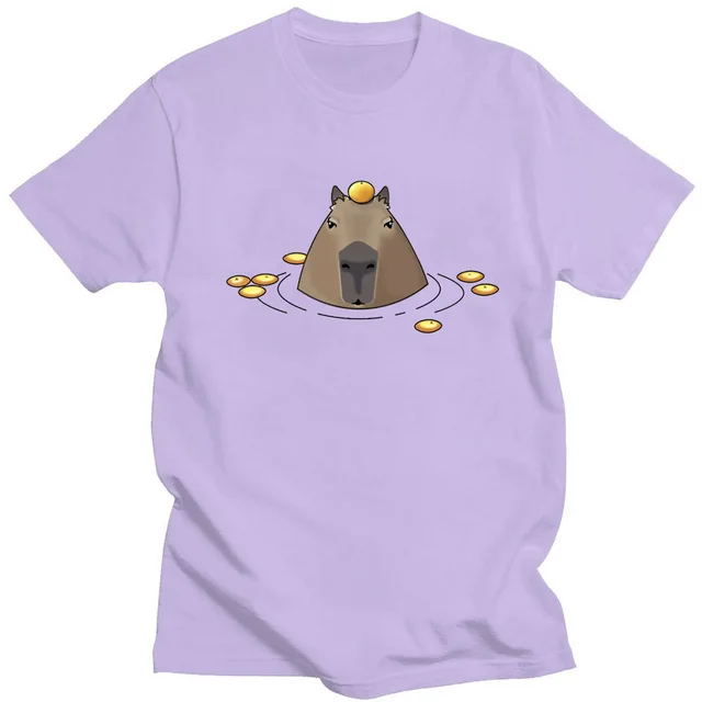 Funny Cute Capybara T-shirt Animal Pattern - Purple
