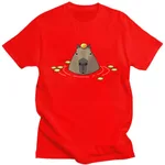 Funny Cute Capybara T-shirt Animal Pattern - Red