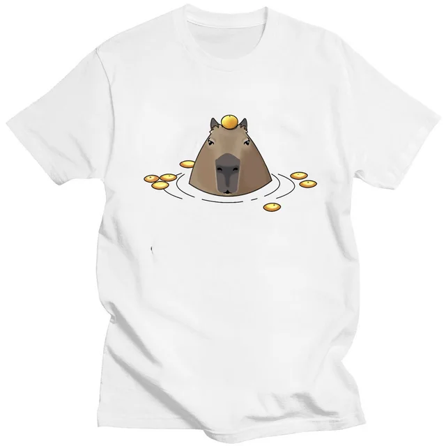 Funny Cute Capybara T shirt Animal Pattern White - Shop at LoveMi