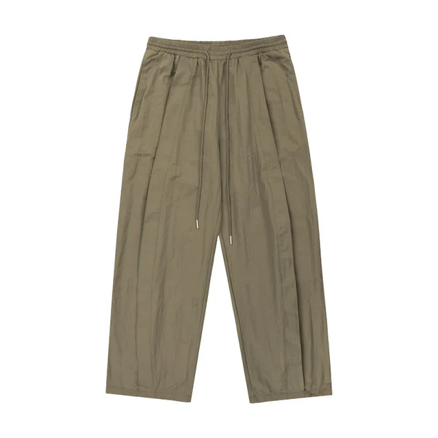 Stitching Embroidery Craft Retro Casual Sports Pants Khaki - Shop at LoveMi