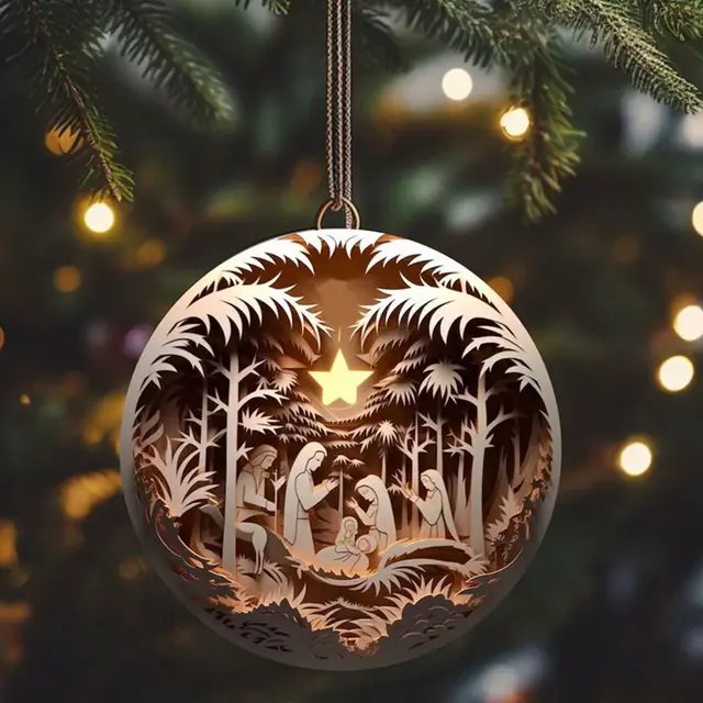 Acrylic 3D Effect Christmas Ornaments F Style - Shop at LoveMi