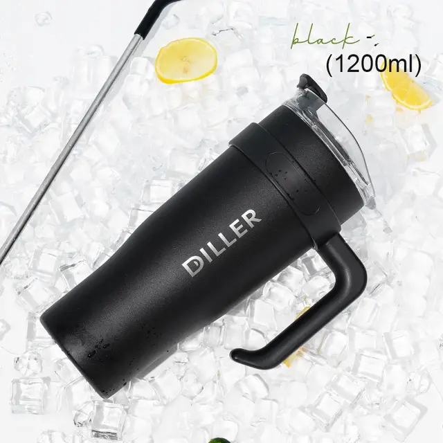 Stainless Steel Handle Car Water Straw Thermal Insulation Cup Black - Shop at LoveMi