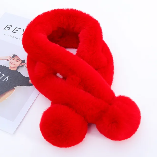Double Sided Fur Eco friendly Fur Scarf Red - Shop at LoveMi