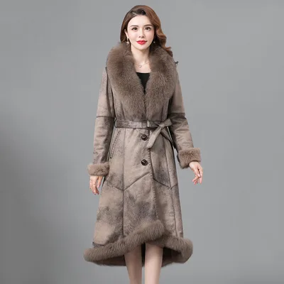 Real Fur One Woman Coat Thickened Earthy 4Xl - Shop at LoveMi