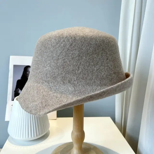 Australian Wool Bucket Hat Women's Small Warped Edge Mocha - Shop at LoveMi