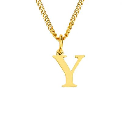 26 Letters All Match 14K Stainless Steel Necklace Y Gold - Shop at LoveMi