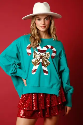 Women's Sequined Thickened All-matching Top Long Sleeve - Green