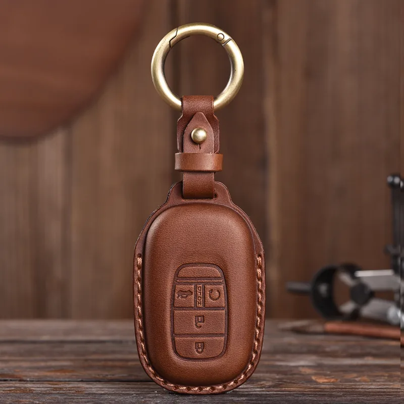 Fashion Simple Key Holder Car Leather Bag Brown - Shop at LoveMi