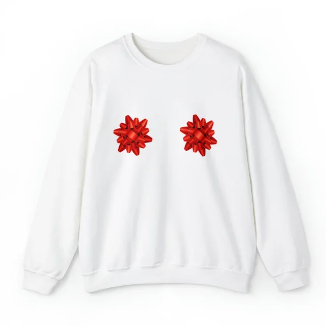 European And American Printed Cartoon Round Neck Sweater White - Shop at LoveMi