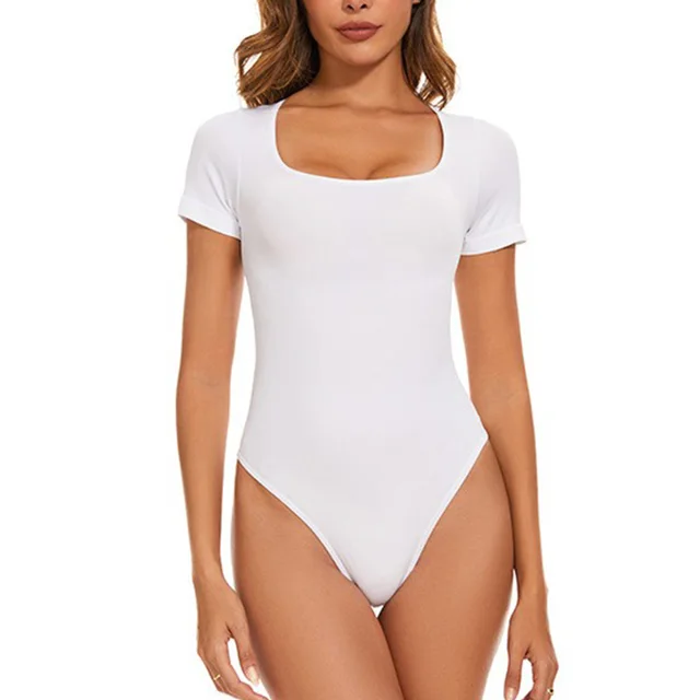 One piece Corset Belly And Waist Shaping Shaping One piece Seamless Short Sleeve White - Shop at LoveMi