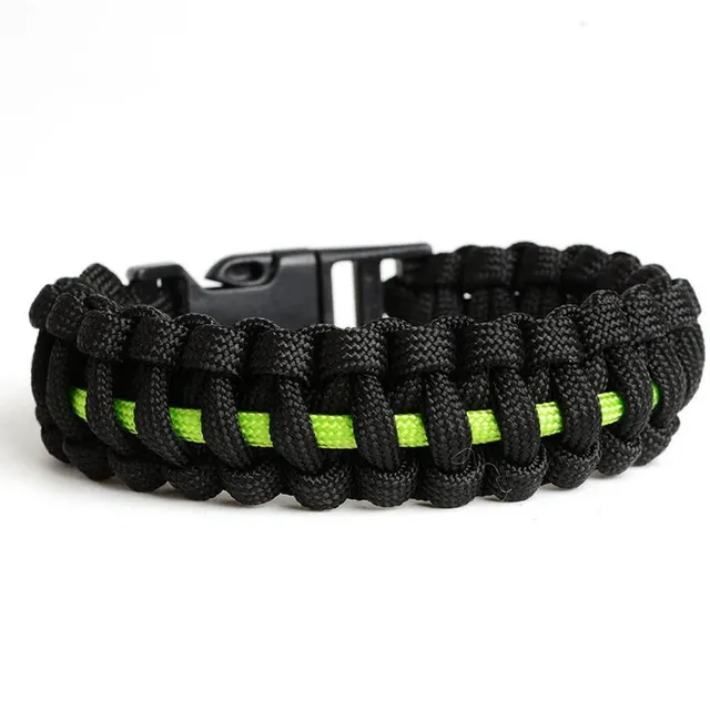 Men's And Women's Blue Line Paracord Bracelet Green - Shop at LoveMi