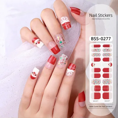 Gel Nail Art Sticker Christmas UV Nail Sticker Bss0277 - Shop at LoveMi