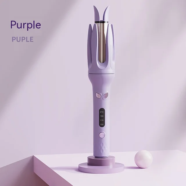 Full automatic Hair Curler Non hurt Hair Lazy Egg Roll Large Wave Electric Purple - Shop at LoveMi