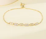 Micro Inlay Geometric Square Pull-out Bracelet Temperament Wild - Gold