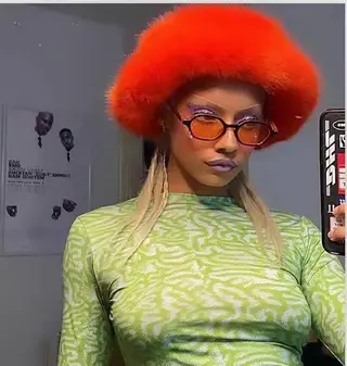 Plush Hat Fur Big Round Hat Winter - Orange - View 1