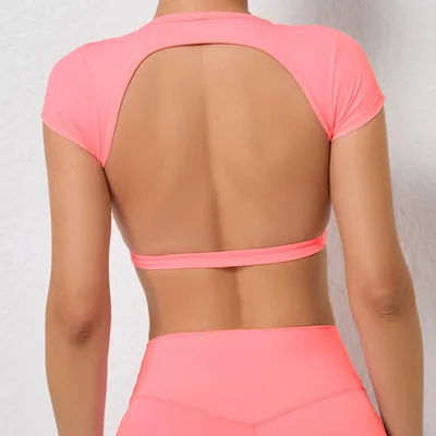 No Chest Pad Nude Feel Yoga Clothes Tight Quick drying Sports Yoga Jacket Nude - Shop at LoveMi