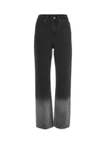 Gradient Contrasting Smoke Grey Love Jeans - Black