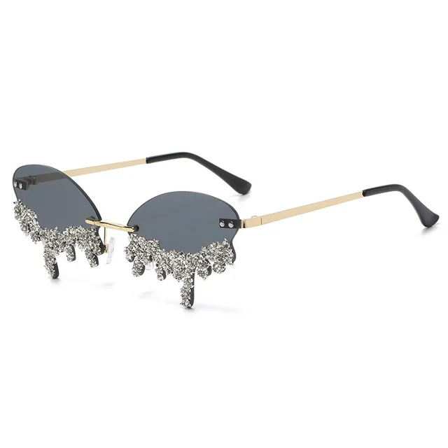 Cross border Frame Tears Diamond Studded By Hand Sunglasses Average Size - Shop at LoveMi