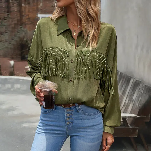 European And American Sense Of Design Shirt Green - Shop at LoveMi