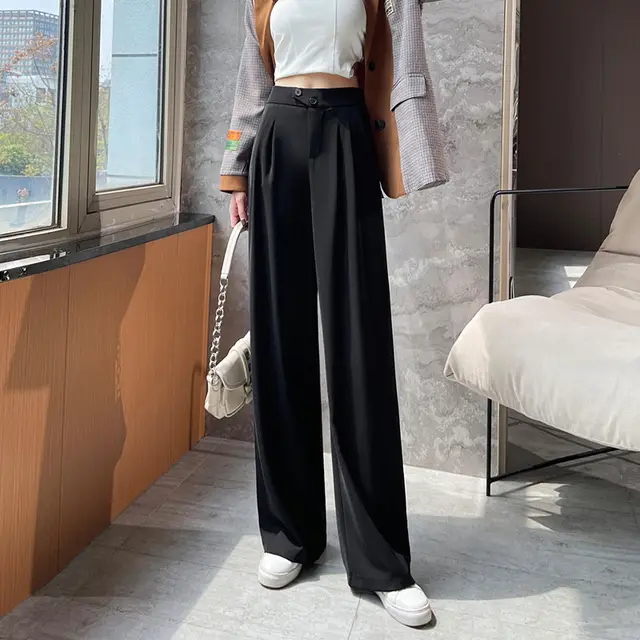 Summer New Wide leg Pants For Women Black - Shop at LoveMi