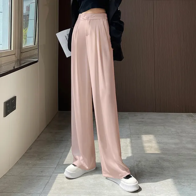 Summer New Wide leg Pants For Women Pink - Shop at LoveMi