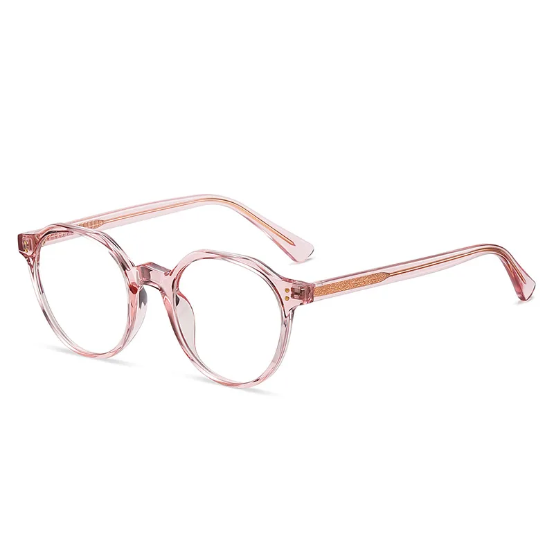 Men's And Women's Fashion Simple Anti Blue-ray Glasses Frame - C4 Transparent Pink Frame
