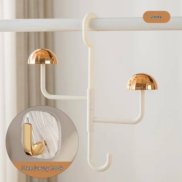 Mushroom Rotating Coat Rack Scarf Bag Storage Seamless Hook White - Shop at LoveMi
