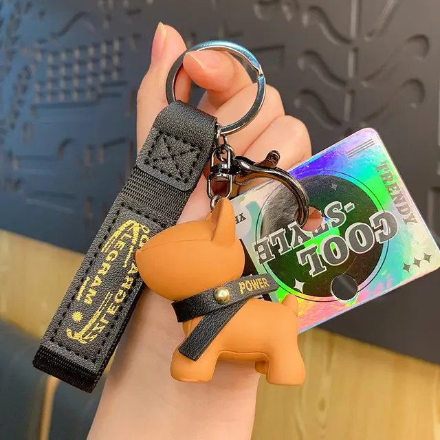 Creative Fashion Cartoon Dog shaped Keychain Brown - Shop at LoveMi