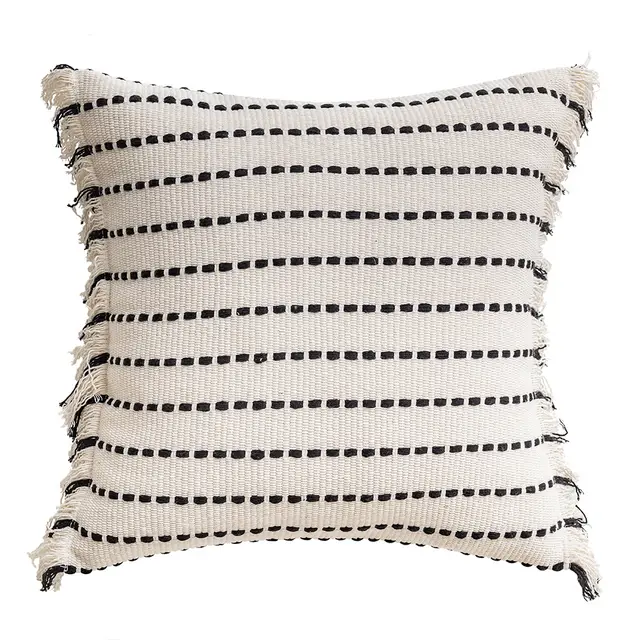 Minimalist Retro Home Pillow Cover Black Beam On White Background - Shop at LoveMi