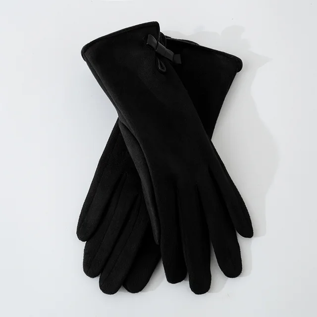 Suede Gloves For Women Fleece lined Warm Black - Shop at LoveMi
