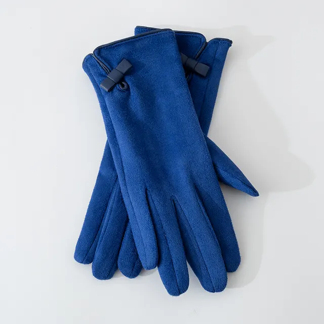 Suede Gloves For Women Fleece lined Warm Blue - Shop at LoveMi