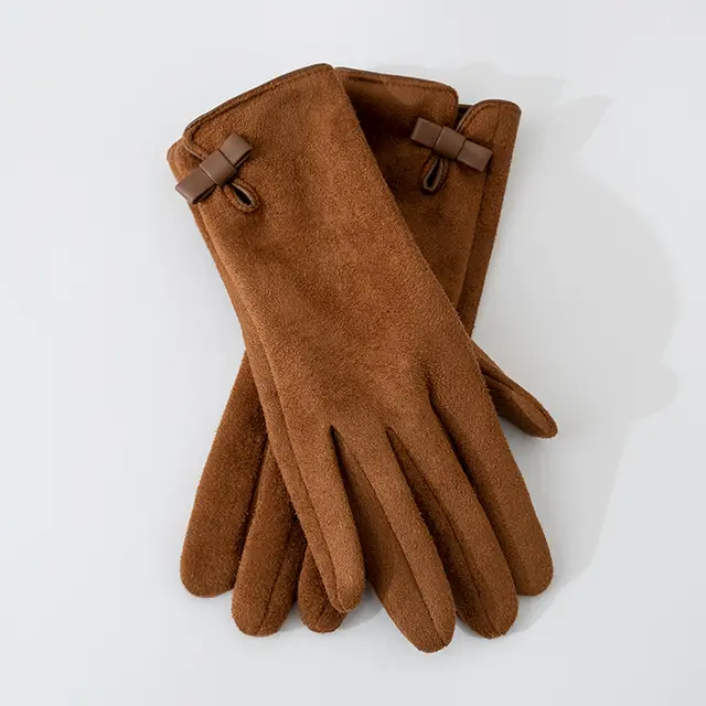 Suede Gloves For Women Fleece lined Warm Khaki - Shop at LoveMi