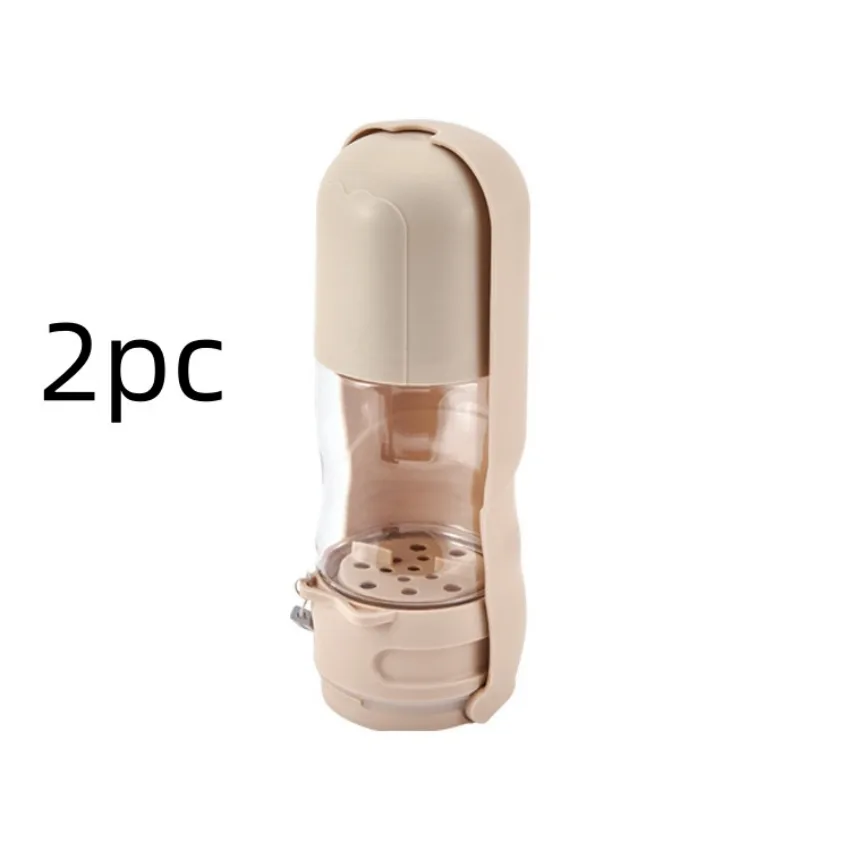 New Pet Outdoor Tableware Folding Portable Dog Drinking Cup Split type Dog Food Integrated Water Fountain Pet Products Large Khaki - Shop at LoveMi