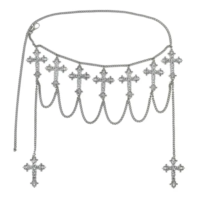 Gothic Nun Cross Waist Chain Silver - Shop at LoveMi