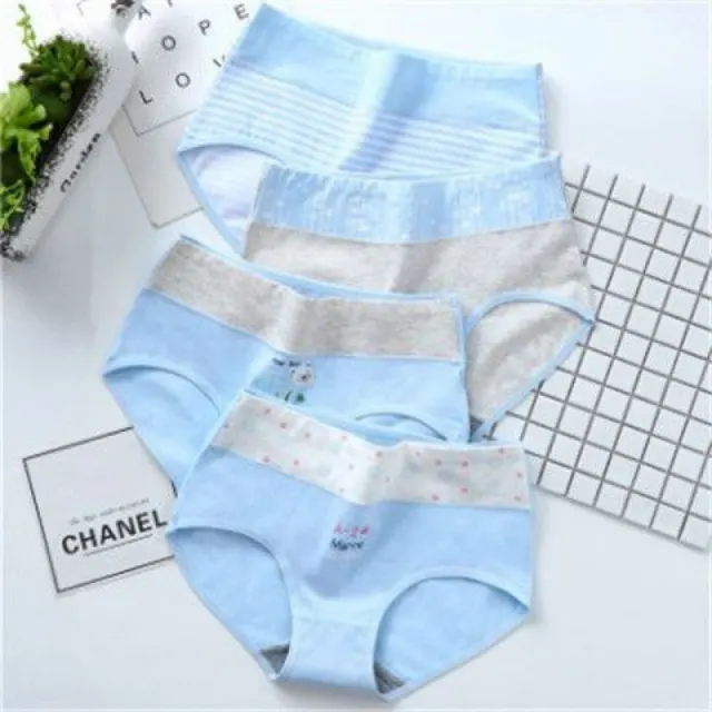 Girls' Cotton Briefs High Waist Shorts For Older Girls 4 Pack Cute Blue Bear - Shop at LoveMi