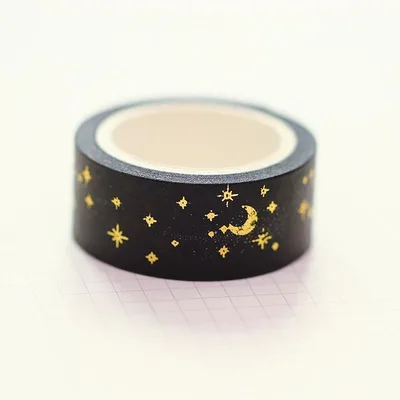 Simple Printing Gold Foil Silver Foil And Paper Adhesive Tape Golden Moon A - Shop at LoveMi