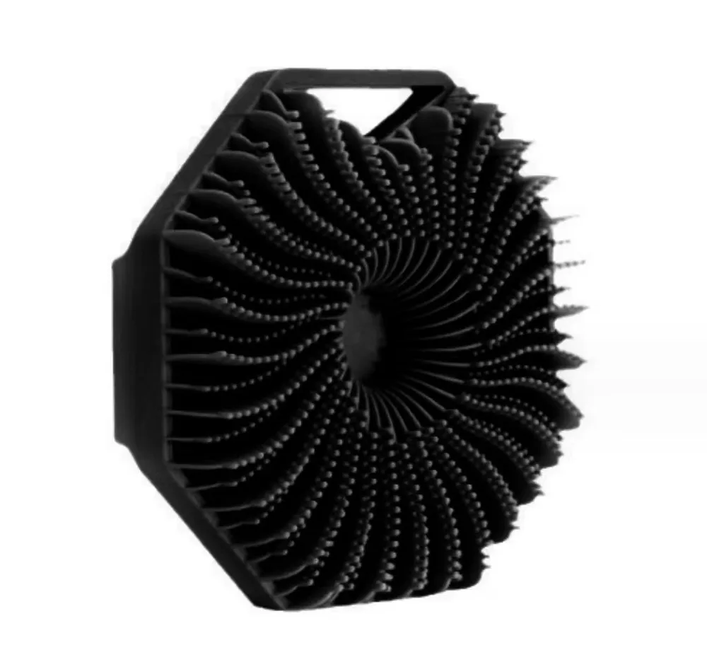 Portable Polygonal Silicone Bath Massage Brush Black - Shop at LoveMi